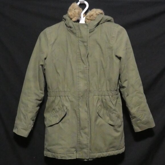 GAP KIDS | xl - extra large regular | Hooded Olive Green Sherpa Lined Parka - Picture 2 of 16